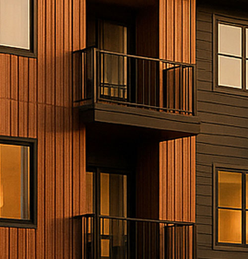 Balconies on Floors 2 and 3